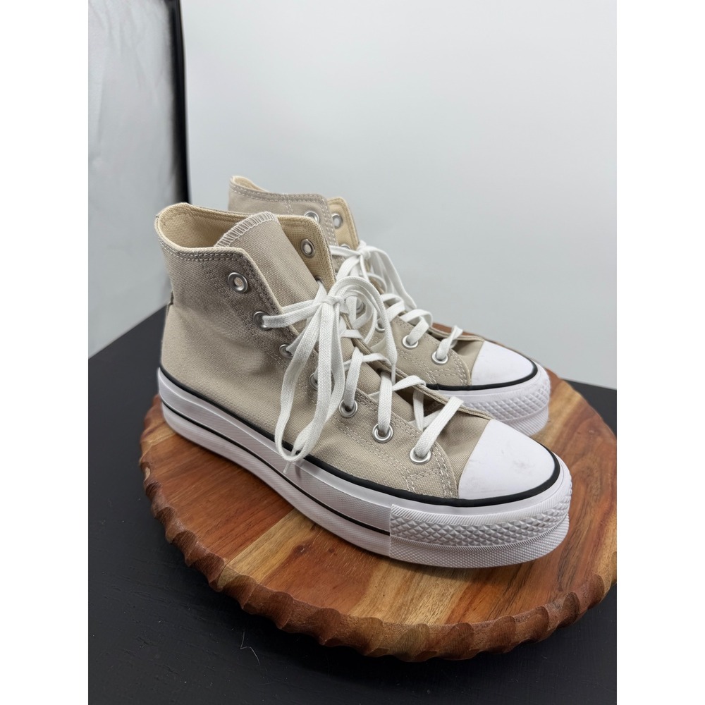 Converse Chuck Taylor All Star Lift Sneaker Women 8 Beige High Top Platform